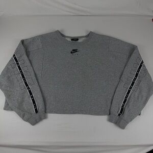 Nike Sweatshirt Gray Crewneck Boxy Cropped Pullover Womens Size 3X
